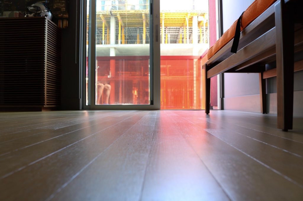 a hardwood floor