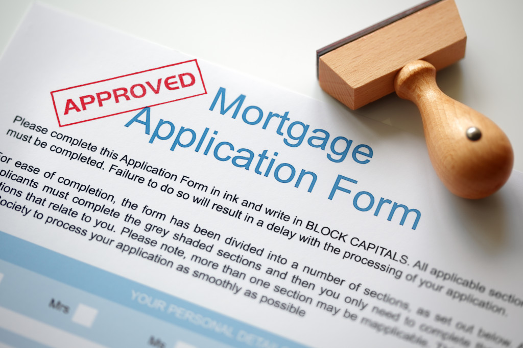 An approved mortgage application form